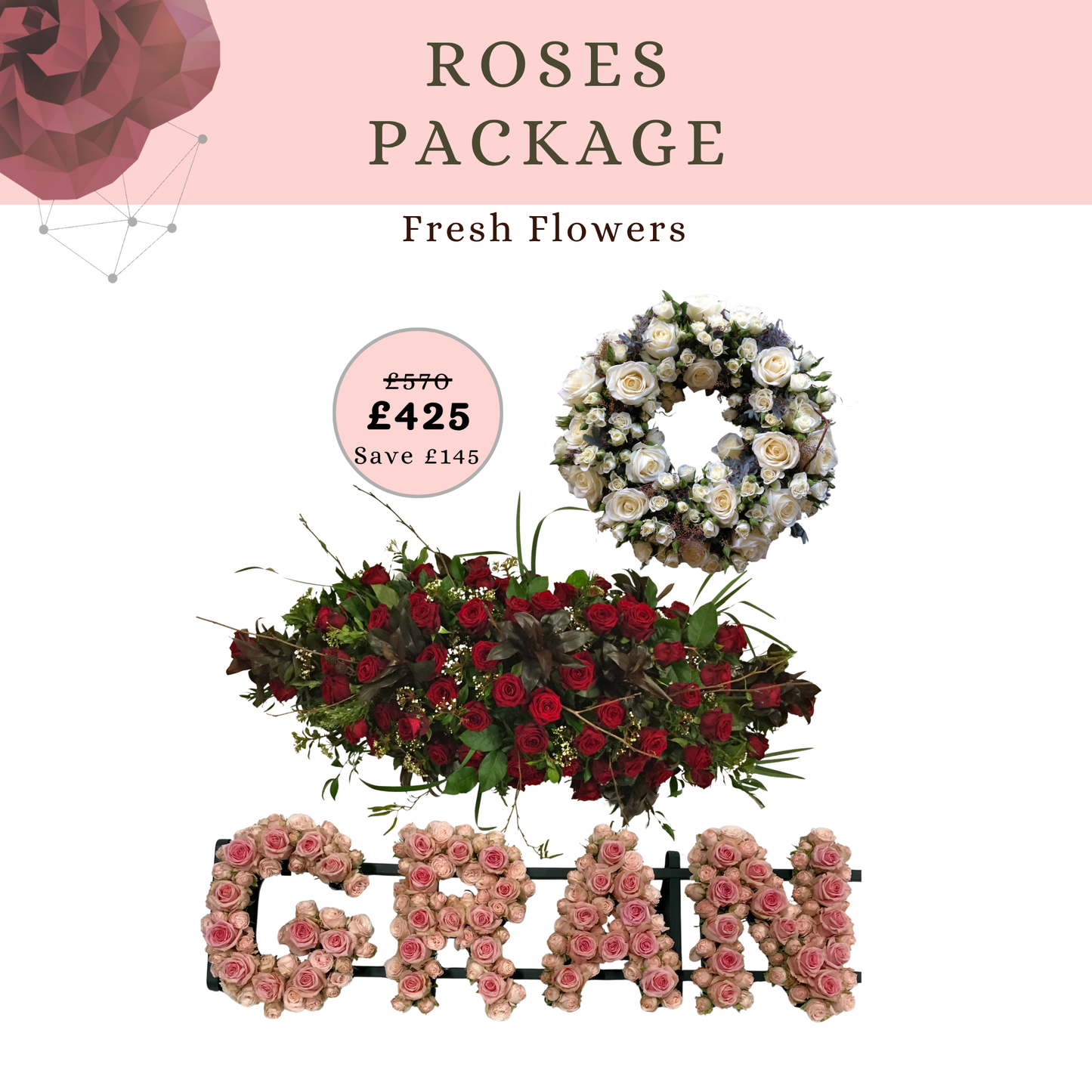 Roses Funeral Flowers Package