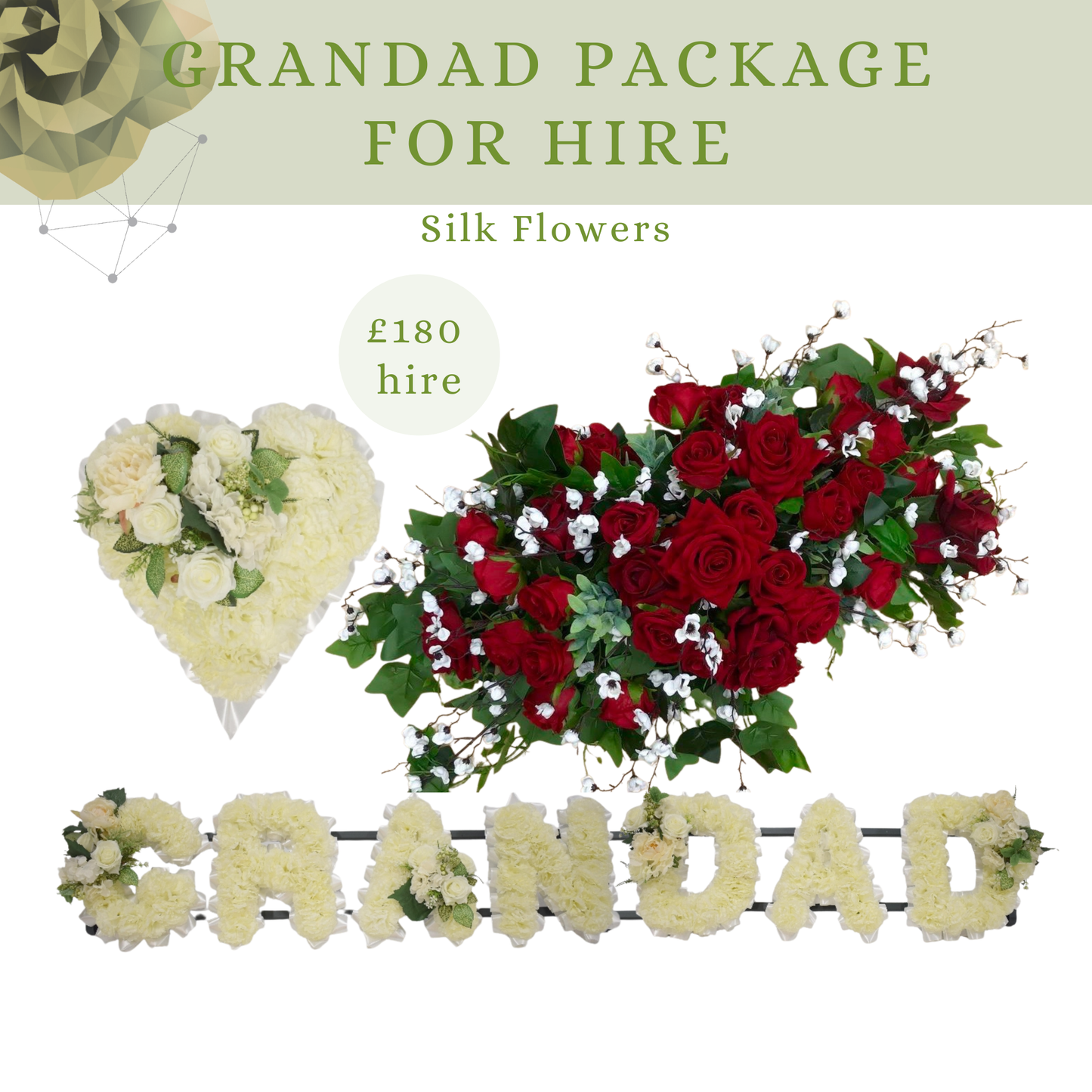 Silk Grandad Funeral Flowers Package for hire
