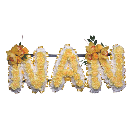 Deluxe carnation funeral letters