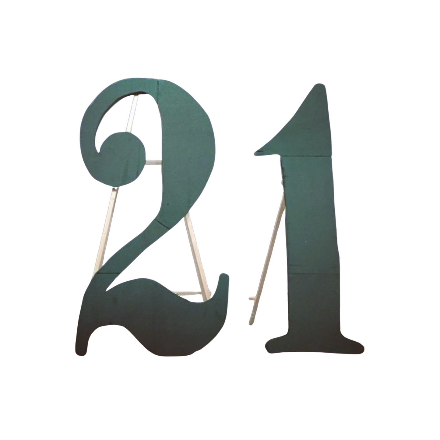 Foam numbers on easel