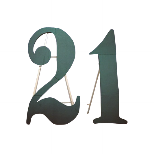 Foam numbers on easel