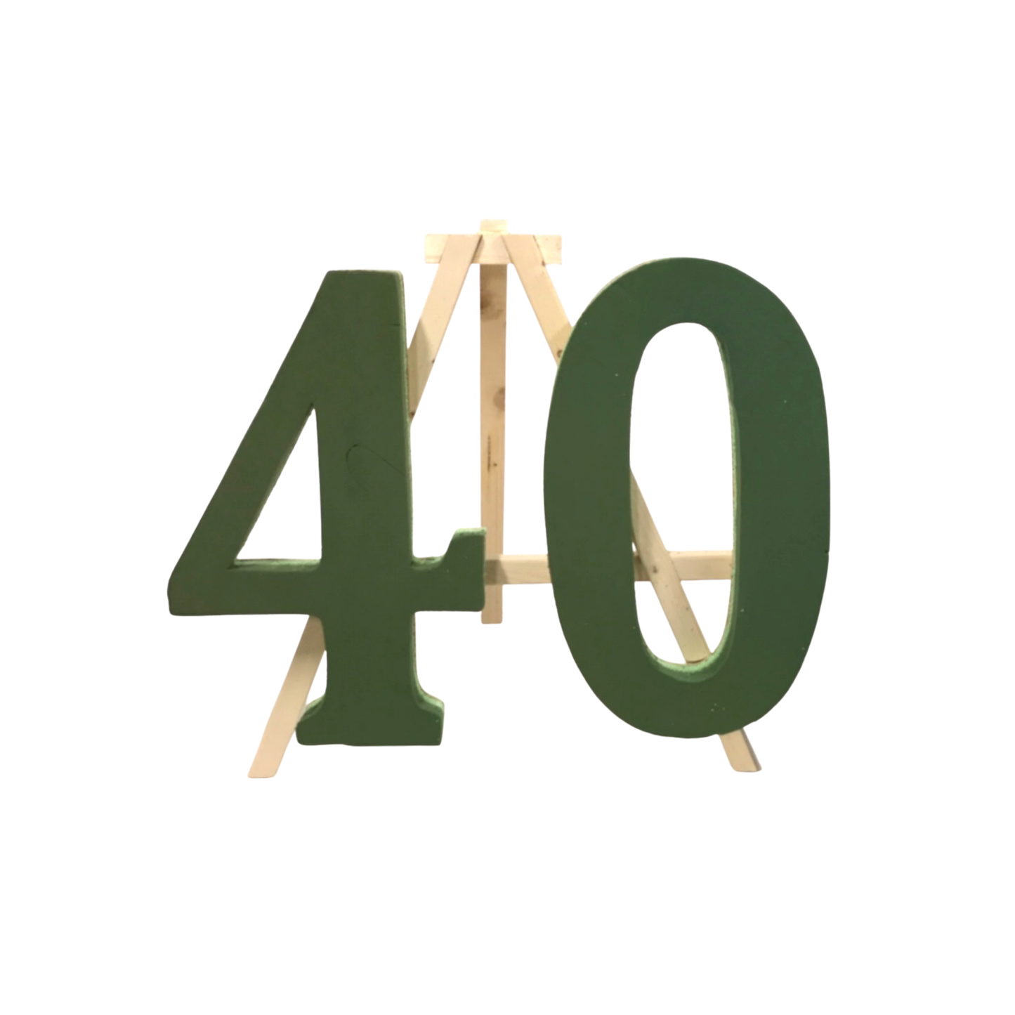 Foam numbers on easel