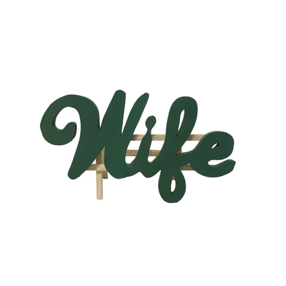 Calligraphy words on wooden stands