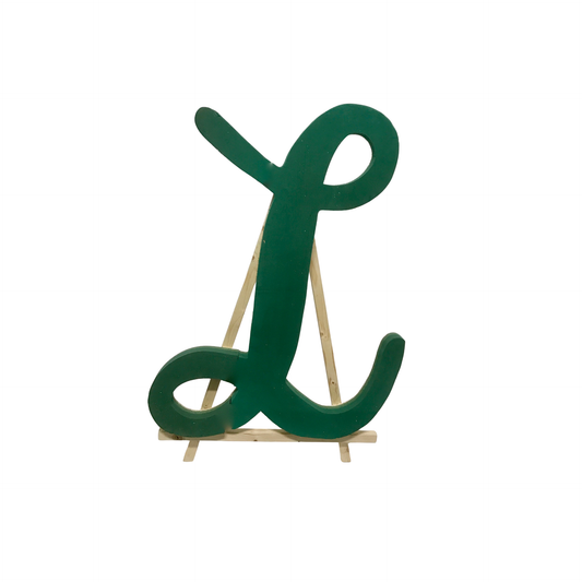 Calligraphy letters on easel