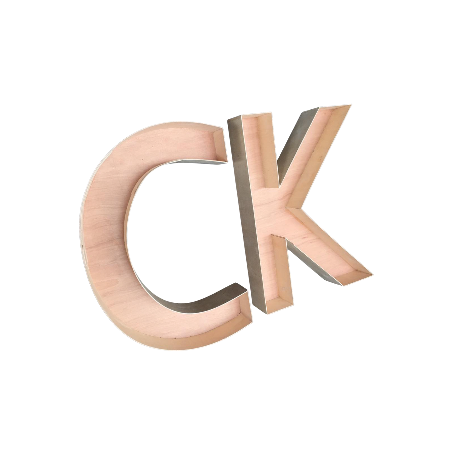 Wood encased letters