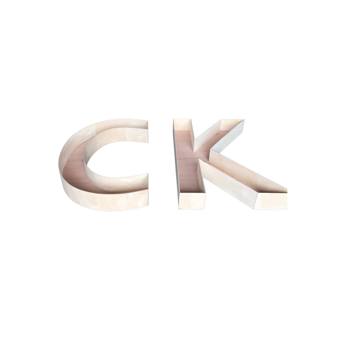 Wood encased letters